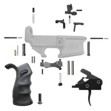 AR-15 Lower Parts Kit w/ Drop-In Trigger, Ergo Grip, Anti-Walk Pins – Complete Mil-Spec Kit