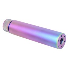 AR-15 Slip Over Fake Suppressor | Rainbow PVD Coated | 1/2x28 Thread