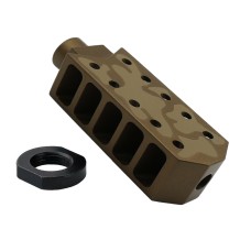 AR-15 Barrett Style "Tanker" Muzzle Brake | Extended Length | Cerakote Camo FDE, Red, or Pink