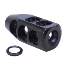 AR-15 5.56 Multi-Port Steel Compensator – 1/2x28, Tanker Style, Available in Black & FDE