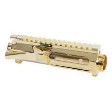 AR-15 Stripped Billet Upper Receiver | 24k Gold Plated Finish