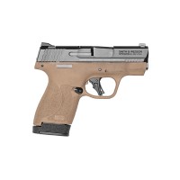 Smith & Wesson M&P Shield Plus 9MM 3.1" Micro Compact Pistol, 13-Round Capacity, FDE/Black, Armornite Finish, No Thumb Safety, Flat Face Trigger