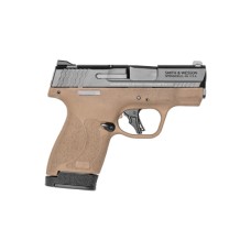 Smith & Wesson M&P Shield Plus 9MM 3.1" Micro Compact Pistol, 13-Round Capacity, FDE/Black, Armornite Finish, No Thumb Safety, Flat Face Trigger