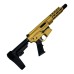 Moriarti Armaments AR-40 S&W Blowback Mini Pistol | 8" Barrel | Gold Cerakote Finish | SBA3 Stock