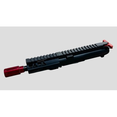 AR-15 5.56 NATO 5" Pistol Upper Assembly / Red Accent / Charging Handle Included | Black Nitride Barrel