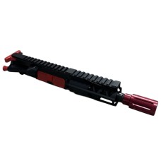 AR-15 5.56 NATO 5" Pistol Upper Assembly / Red Accent / Charging Handle Included | Black Nitride Barrel