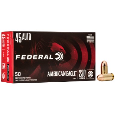 Federal American Eagle 45ACP /230-Grain Centerfire Pistol Ammo /50 Rd