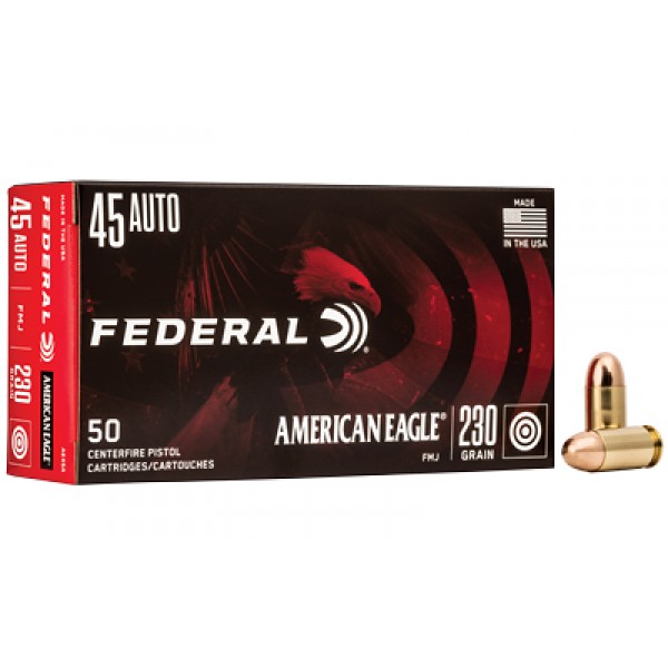 Federal American Eagle 45ACP /230-Grain Centerfire Pistol Ammo /50 Rd