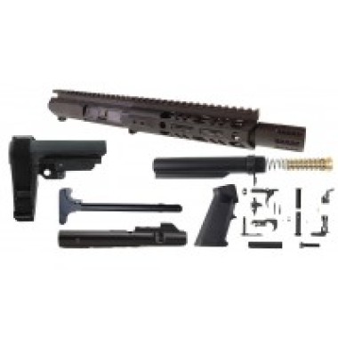 AR 10mm 8" SLICK SIDE PREMIUM PISTOL KIT / SHROUD / MLOK / SBA3