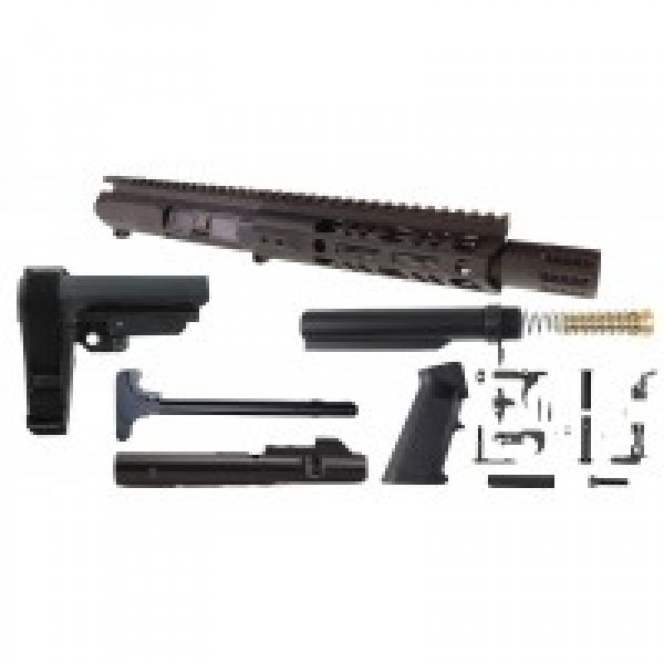 AR 10mm 8" SLICK SIDE PREMIUM PISTOL KIT / SHROUD / MLOK / SBA3