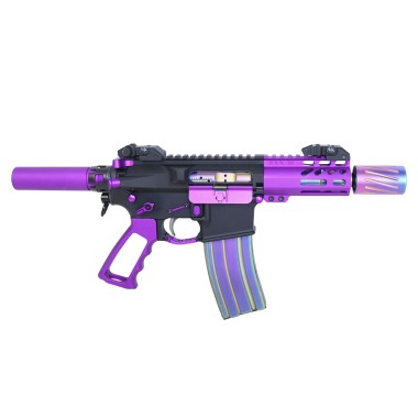 AR-15 5" 5.56 NATO Micro Semi Auto Pistol | The Chameleon | Purple & Rainbow Accents