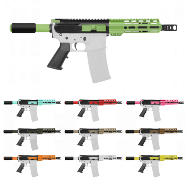 AR-15 300 Blackout 7" Pistol Kit - Side Cut Billet Upper with 7" Handguard - Cerakote Color Options