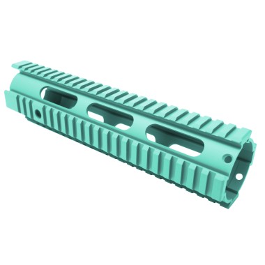 AR-15 10" Quadrail Float Handguard with Round Port / Cerakote Finish – Multiple Colors Available