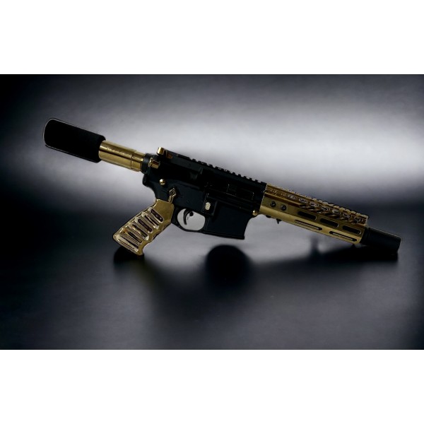 AR-15 Moriarti 5.56 NATO 7.5" Semi Auto Pistol | Gold Plated
