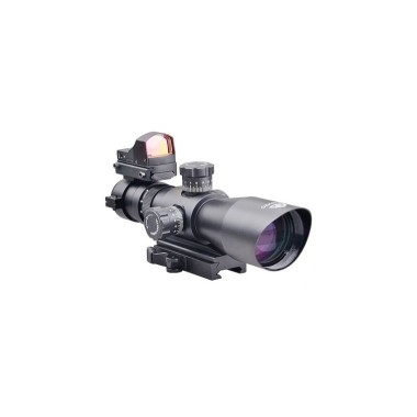 Redcon 3-9x42mm Rifle Scope with Mini Red Dot / Tri-Illuminated Reticle / Nitrogen Purged / Shock & Water-Resistant