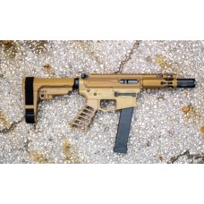 MA-40 .40 S&W Moriarti Arms 4" 'Brindle' Pistol – SBA3 Brace, Blowback System, Mlok, Custom Cerakote