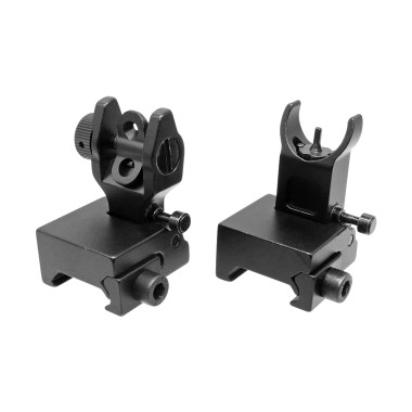 AR-15 Flip-Up Mini Front and Rear Sights – Low-Profile, Durable, Adjustable