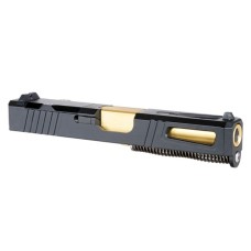 Glock 19 Gen 1-3 Compatible THE COMPETITOR Black Graphite Complete Slide Kit – Choose Barrel Finish