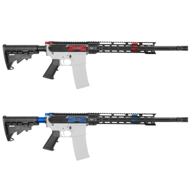 AR-15 5.56/.223 16" CARBINE RIFLE KIT / 12" M LOK / TRIBAL / ACCENT COLOR OPTION - RED / BLUE