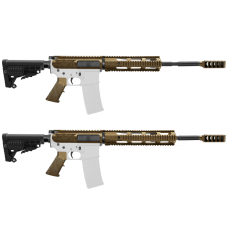 AR-15 5.56 NATO 16" Rifle Kit with 10" Quadrail, Tanker Muzzle Brake, and Camo Burnt Bronze Finish