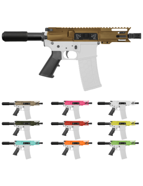 AR-40 40 S&W 4" Micro Pistol Build Kit – MLOK, Spider Engraved Dust Cover | Choose Color