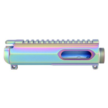 AR-15 9MM/40/45 Dedicated Slick Billet Upper Receiver | Rainbow PVD Coated | Non-LRBHO