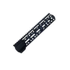 MORIARTI AR-15 10" M-LOK Slim Profile Free Float Handguard / Diamond Cut - Full Length Picatinny Rail, Black