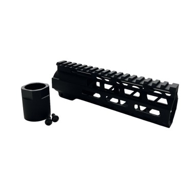 MORIARTI AR-15 7" M-LOK Slim Profile Free Float Handguard / Diamond Cut with Barrel Nut & Screws - Black