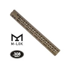 AR-10 15" ULTRA LIGHTWEIGHT THIN M-LOK FREE FLOATING HANDGUARD - VARIOUS COLORS