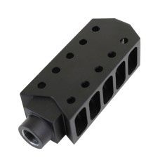 AR-15 Rifle Barrett Style Muzzle Brake with Jam Nut, 1/2x28 - Extended