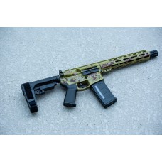 AR-15 300 Blackout 10.5" Semi-Auto Pistol | Partizan Camo Cerakote | SBA3 Adjustable Brace