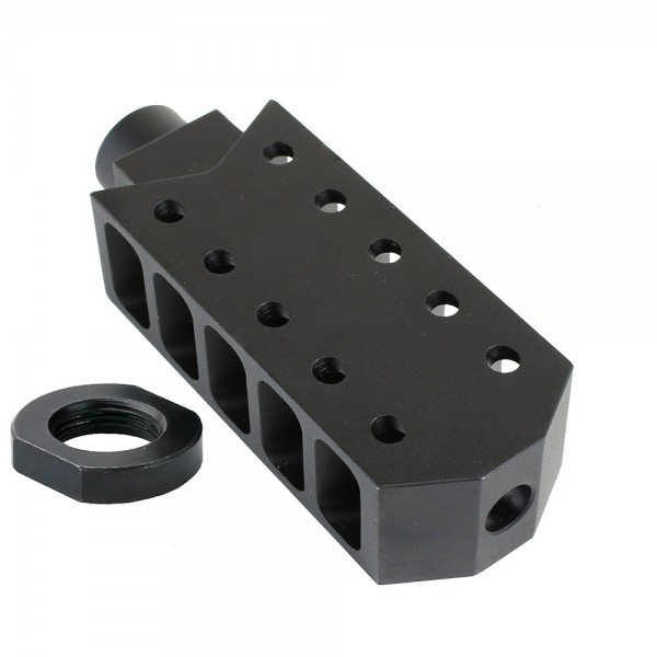 AR-15 Rifle Barrett Style Muzzle Brake with Jam Nut, 1/2x28 ...