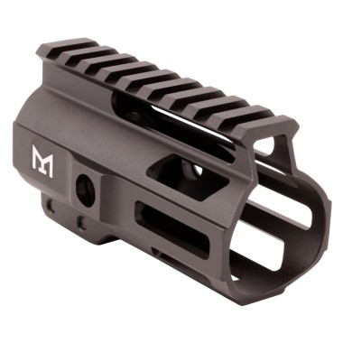 AR-15 4" Combat M-LOK Handguard - Black Anodized, Aircraft Grade 6061 Aluminum with QD Ports