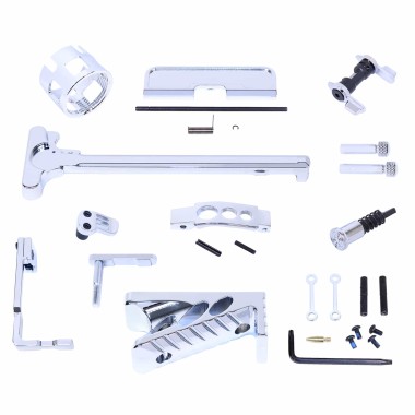 AR-15 Finishing Kit | Chrome Finish | Includes Ambi Safety, Charging Handle, & More