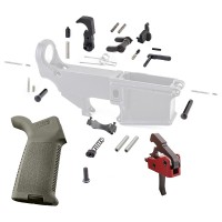 AR-15 Lower Parts Kit / OD GREEN Magpul Grip / Drop-In Trigger 