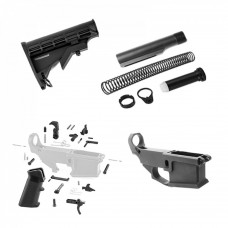 AR-15 80% Anodized Billet Lower Receiver Combo Kit | Stock Kit & LPK for Custom Builds