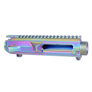 AR-10 Flat Top Billet Upper Receiver / DPMS Low Profile / Rainbow PVD Finish