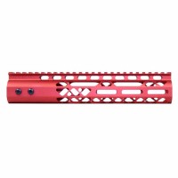 AR-15 10" AIR LITE M-LOK FREE FLOATING HANDGUARD WITH MONOLITHIC TOP RAIL - RED