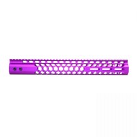 15″ AIR LITE SERIES ‘HONEYCOMB’ M-LOK FREE FLOATING HANDGUARD WITH MONOLITHIC TOP RAIL / ANODIZED PURPLE