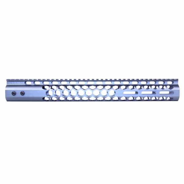15″ AIR LITE SERIES ‘HONEYCOMB’ M-LOK FREE FLOATING HANDGUARD WITH MONOLITHIC TOP RAIL / ANODIZED GREY