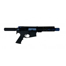 MA-15 5.56/.223 MORIARTI 7.5" BLUE ACCENTS PISTOL / SHROUD / MICRO BUFFER TUBE