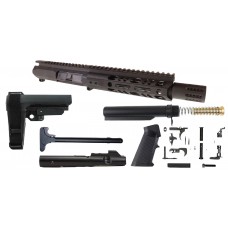 AR-9 9MM 11" Micro Pistol Build Kit – M-Lok, SBA3 Brace, Shroud