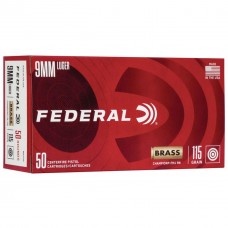 9mm Ammo by Federal - 115gr FMJ - 50 Rounds