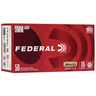 9mm Ammo by Federal - 115gr FMJ - 50 Rounds