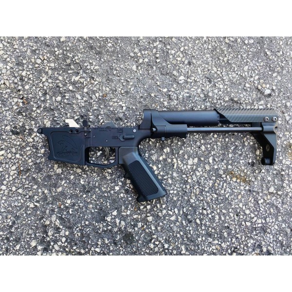 AR-9 9MM GLOCK STYLE COMPLETE LOWER W/ BAD OVERT STOCK