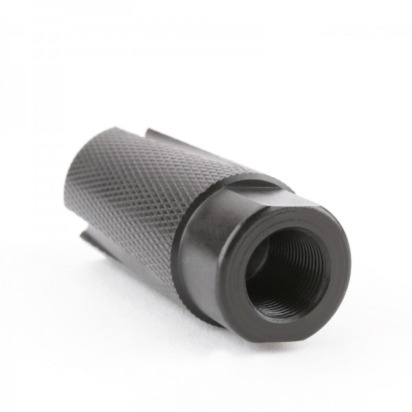 AR-15 Low Concussion Muzzle Brake 1/2x28 Pitch TPI Knurled - 6 ports
