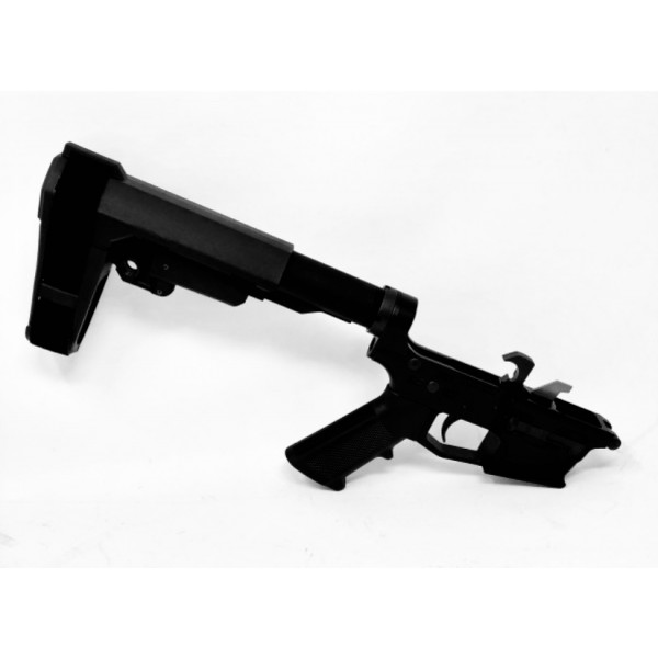 AR-45 Pistol Billet Lower Receiver w/ SBA3 Adjustable Brace — Glock Style Mags