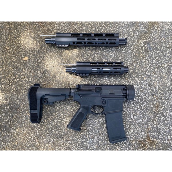 AR-15 Moriarti Duo TakeDown Semi Auto Pistol | 5.56 Nato 10.5" and 300 Blk 7.5" |  SBA3