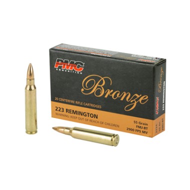 PMC 223REM AMMO, 55 Grain, Full Metal Jacket, 20 Round Box