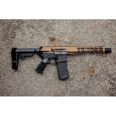 Moriarti AR-15 300 Blackout 10.5" Semi Auto Pistol | Burnt Bronze Cerakote | M-Lok | SBA3 Pistol Brace | Made in USA